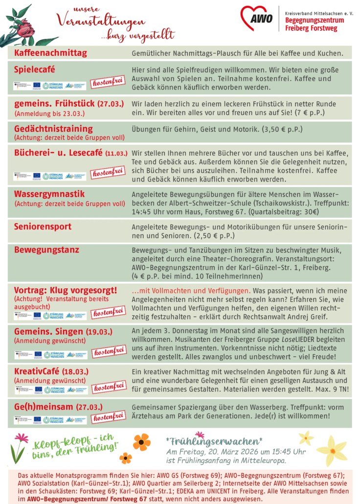 Plakate Begegnungsstätte 2026 03 2